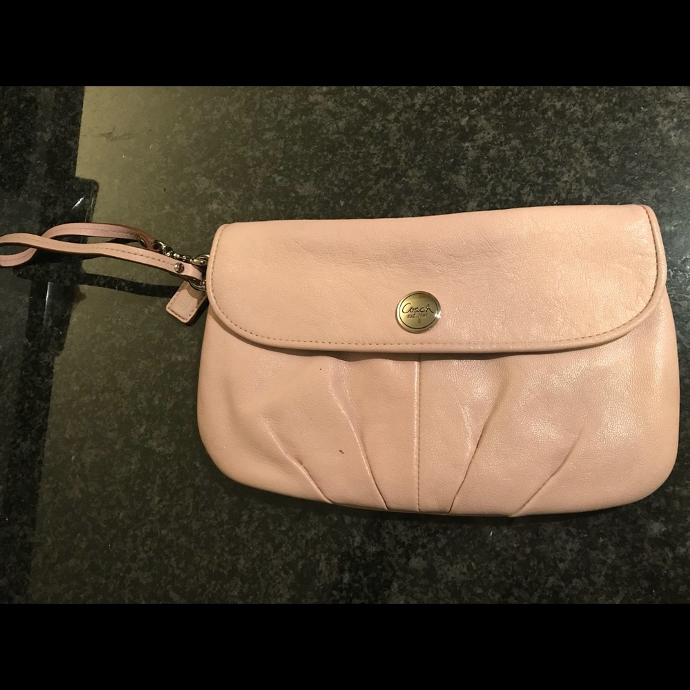 Coach clutch wristlet in light purple pink